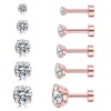Picture of Wholesale Simple Stylish Ear Post Stud Earrings Set, Round Clear Cubic Zirconia Multicolor 316 Stainless Steel, Unisex Gift Jewelry Supply