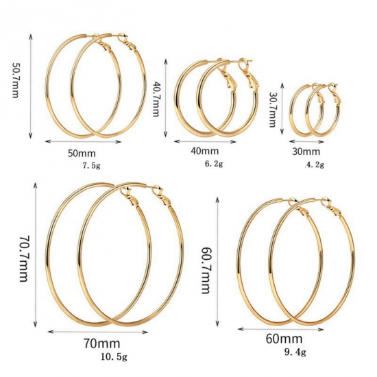 Picture of Wholesale Simple Stylish Hoop Earrings, Round 316 Stainless Steel, Women's Gift Jewelry Supply