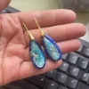 Picture of Wholesale Retro Ethnic Style Earrings, Drop Multicolor Gemstone & Brass, Women's Gift Jewelry Supply, 5.3cm x 1.6cm