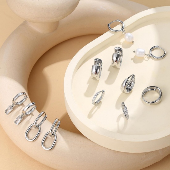 Bild von Großhandel Einfach Stilvoll Ohrring-Set, Klar Kubisches Zirkonia Imitat Perle Bunt Messing, Frauen Geschenk Schmuckbedarf