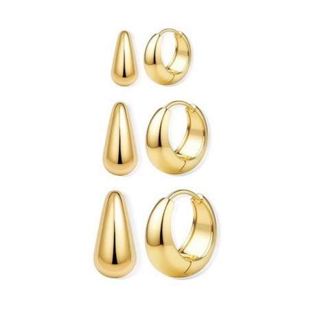 Immagine di Semplice Elegante Orecchini Ad Anello Abbraccio All'Ingrosso, Tondo Multicolore Ottone, Donne Regalo Fornitura di Gioielli, 1 Serie