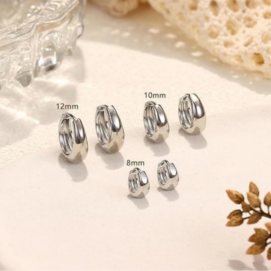 Picture of Wholesale Simple Stylish Huggie Hoop Earrings, Round Multicolor Brass, Women's Gift Jewelry Supply