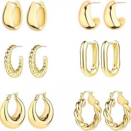 Picture of Wholesale Simple Stylish Earrings Set, Round Oval Multicolor Brass, Women's Gift Jewelry Supply