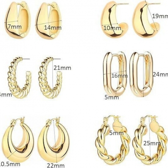 Bild von Großhandel Einfach Stilvoll Ohrring-Set, Rund Oval Bunt Messing, Frauen Geschenk Schmuckbedarf