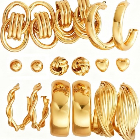 Picture of Wholesale Simple Stylish Earrings Set, Multicolor Brass, Women's Gift Jewelry Supply