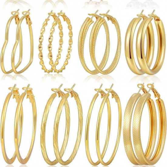 Immagine di Semplice Elegante Set di Orecchini All'Ingrosso, Multicolore Ottone, Donne Regalo Fornitura di Gioielli, 1 Serie