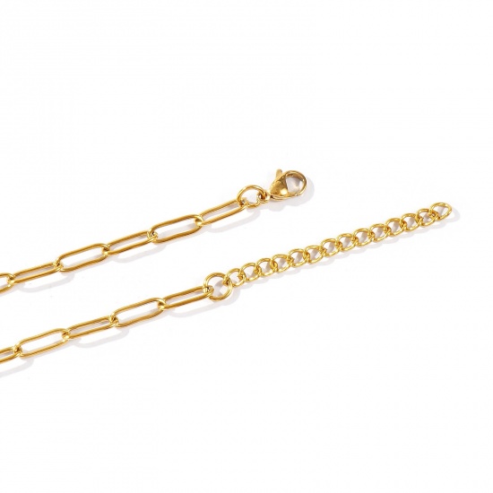 Imagen de Collares Al Por Mayor, Catena di Fermagli Multicolor 304 Acero Inoxidable, Unisex Respetuoso del Medio Ambiente Elegante Minimalista Regalo Joyería Para Minorista, Tamaño de la Cadena: 12x4mm, 1 Unidad