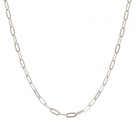 Immagine di Piatto Collana All'Ingrosso, Catena a Graffetta 304 Acciaio Inossidabile, Unisex Ecologico Elegante Minimalista Regalo Gioielli Per Rivenditore, Dimensione della Catena: 7.5x3mm, 1 Pz