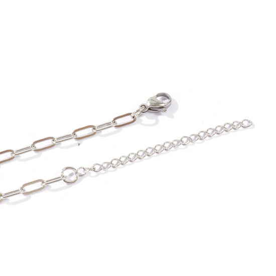 Picture of Wholesale Flat Paperclip Link Chain Necklace, 304 Stainless Steel, Unisex Eco-friendly Stylish Minimalist Gift Jewelry For Retailer, Chain Size: 7.5x3mm, 1 Piece