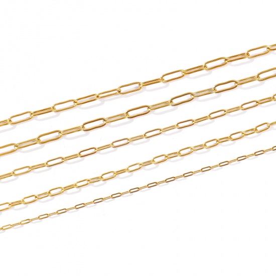 Picture of Wholesale 304 Stainless Steel Paperclip Link Chain Anklet, Multicolor Eco-friendly, Women's Stylish Minimalist Gift Jewelry Supply, 1 Piece