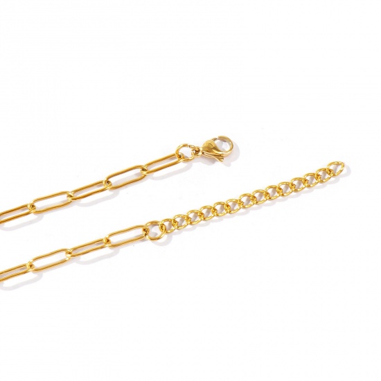 Picture of Wholesale 304 Stainless Steel Paperclip Link Chain Anklet, Multicolor Eco-friendly, Women's Stylish Minimalist Gift Jewelry Supply, 1 Piece
