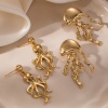 Picture of Wholesale Ocean Jewelry Stylish Ear Post Stud Earrings, 18K Gold Plated 201 Stainless Steel, Women's Eco-friendly Gift Jewelry Supply