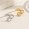 Picture of Wholesale Women's Gift Flower Open Adjustable Rings, Multicolor 304 Stainless Steel, Eco-friendly PVD Exquisite Stylish Jewelry Supply, 18mm(US Size 7.75)