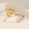Picture of Wholesale Women's Gift Flower Open Adjustable Rings, Multicolor 304 Stainless Steel, Eco-friendly PVD Exquisite Stylish Jewelry Supply, 18mm(US Size 7.75)