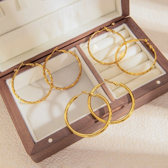 Picture of Wholesale Classic Simple & Casual Ear Post Stud Earrings Set, 18K Gold Plated 304 Stainless Steel, Women's Gift Jewelry Supply, 1 Pack ( 6 PCs/Set)