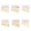 Picture of Wholesale Classic Simple & Casual Ear Post Stud Earrings Set, 18K Gold Plated 304 Stainless Steel, Women's Gift Jewelry Supply, 1 Pack ( 12 PCs/Set)