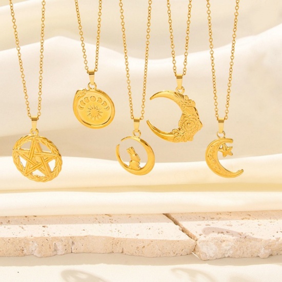 Immagine di Collana con Ciondolo All'Ingrosso, Multicolore 304 Acciaio Inossidabile Catena a Cavo, Donne PVD Elegante & Casual Minimalista Regalo Gioielli Per Rivenditore, 1 Pz