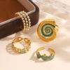 Picture of Wholesale Women's Gift Open Rings, 18K Gold Plated 304 Stainless Steel, PVD Stylish & Casual Sweet & Cute Jewelry Supply, 18mm(US Size 7.75)