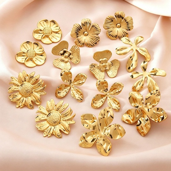 Picture of Wholesale Classic Simple & Casual Ear Post Stud Earrings Set, 18K Gold Plated 304 Stainless Steel, Women's Gift Jewelry Supply