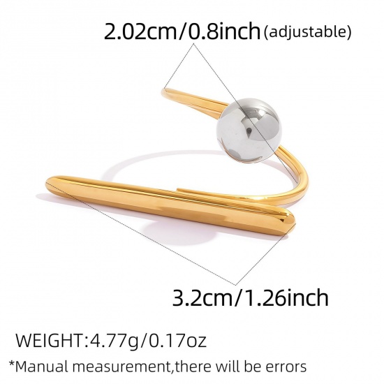 Picture of Wholesale Unisex Gift Open Adjustable Rings, Multicolor 304 Stainless Steel, Eco-friendly Vacuum Plating Ins Style Stylish Jewelry Supply, 20.2mm(US Size 10.5)