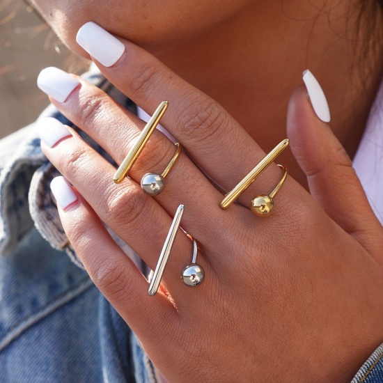 Picture of Wholesale Unisex Gift Open Adjustable Rings, Multicolor 304 Stainless Steel, Eco-friendly Vacuum Plating Ins Style Stylish Jewelry Supply, 20.2mm(US Size 10.5)