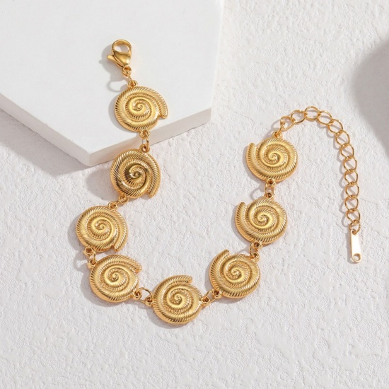 Picture of Wholesale Conch/ Sea Snail Necklace & Bracelet & Earrings, 18K Gold Plated 304 Stainless Steel Unisex Eco-friendly Vacuum Plating Ocean Jewelry Stylish Gift Jewelry For Retailer
