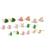 Picture of Wholesale Exquisite Dainty Ear Post Stud Earrings, Geometric Multicolour Cubic Zirconia 18K Gold Plated 304 Stainless Steel, Unisex Eco-friendly Vacuum Plating Gift Jewelry Supply, 1 Pair