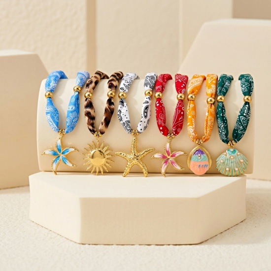 Immagine di Multicolore Collana con Sciarpa e Pendente All'Ingrosso, 304 Acciaio Inossidabile Donne PVD Ecologica Elegante Elegante Regalo Gioielli Per Rivenditore, 1 Pz