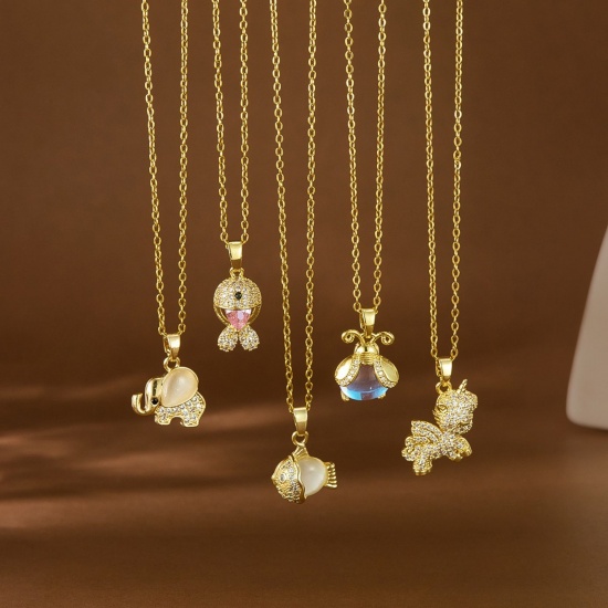 Picture of Wholesale Pendant Charm Necklace, 18K Gold Plated 304 Stainless Steel Women's Eco-friendly Exquisite Stylish Gift Jewelry For Retailer