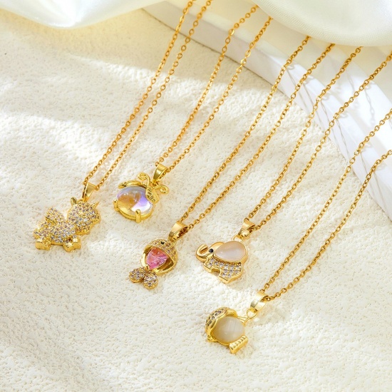 Picture of Wholesale Pendant Charm Necklace, 18K Gold Plated 304 Stainless Steel Women's Eco-friendly Exquisite Stylish Gift Jewelry For Retailer
