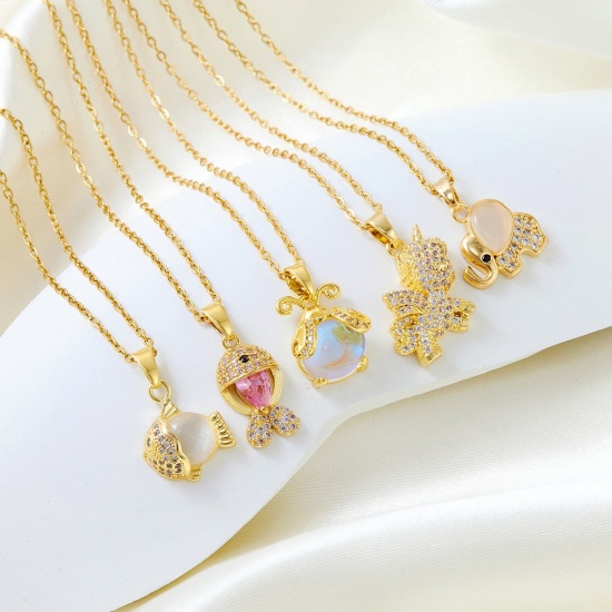 Picture of Wholesale Pendant Charm Necklace, 18K Gold Plated 304 Stainless Steel Women's Eco-friendly Exquisite Stylish Gift Jewelry For Retailer
