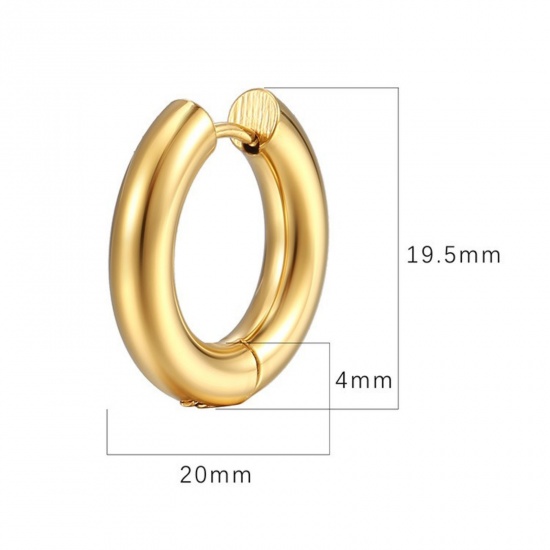 Immagine di Squisito Elegante Orecchini Ad Anello Abbraccio All'Ingrosso, Tondo Multicolore 304 Acciaio Inossidabile, Unisex Ecologico Regalo Fornitura di Gioielli, 1 Paio