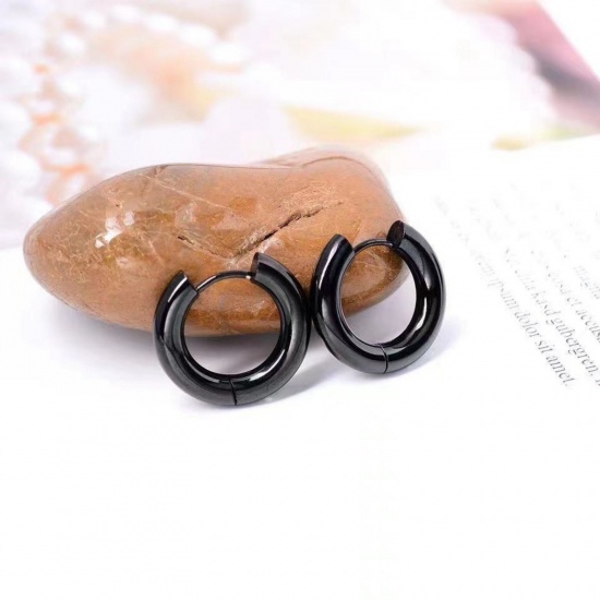 Immagine di Squisito Elegante Orecchini Ad Anello Abbraccio All'Ingrosso, Tondo Multicolore 304 Acciaio Inossidabile, Unisex Ecologico Regalo Fornitura di Gioielli, 1 Paio