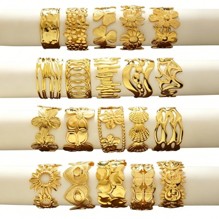 Picture of Wholesale 304 Stainless Steel Open Cuff Bangles Bracelets, Multicolor Women's Elegant Stylish Gift Jewelry Supply