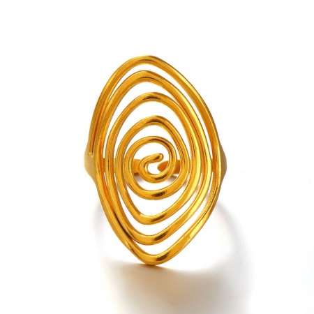 Immagine di Donne Regalo Aperto Anello All'Ingrosso, Multicolore 304 Acciaio Inossidabile, Ecologico Retrò Elegante Fornitura di Gioielli, 17mm (taglia di US: 6.5), 1 Pz