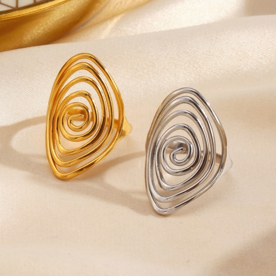 Picture of Wholesale Women's Gift Open Rings, Multicolor 304 Stainless Steel, Eco-friendly Retro Stylish Jewelry Supply, 17mm(US Size 6.5)