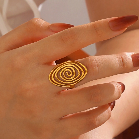 Picture of Wholesale Women's Gift Open Rings, Multicolor 304 Stainless Steel, Eco-friendly Retro Stylish Jewelry Supply, 17mm(US Size 6.5)