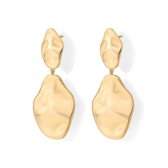 Picture of Wholesale Exquisite Stylish Ear Post Stud Earrings, Multicolor Brass, Women's Gift Jewelry Supply, 3.6cm x 1.5cm