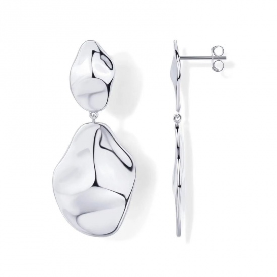 Picture of Wholesale Exquisite Stylish Ear Post Stud Earrings, Multicolor Brass, Women's Gift Jewelry Supply, 3.6cm x 1.5cm