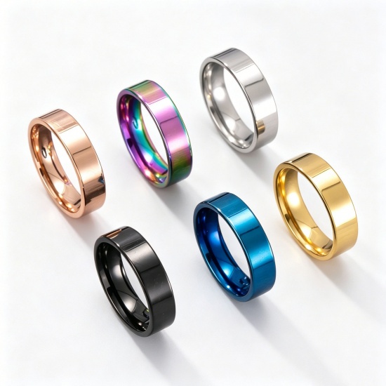 Bild von Großhandel Frauen Geschenk Glänzend Uneinstellbar Ring, Bunt 304 Edelstahl, Vakuumbeschichtung Exquisit Stilvoll Schmuckbedarf, 1 Stück