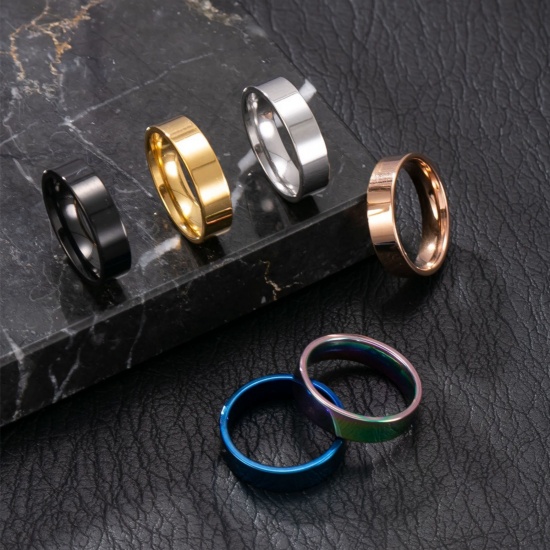 Bild von Großhandel Frauen Geschenk Glänzend Uneinstellbar Ring, Bunt 304 Edelstahl, Vakuumbeschichtung Exquisit Stilvoll Schmuckbedarf, 1 Stück