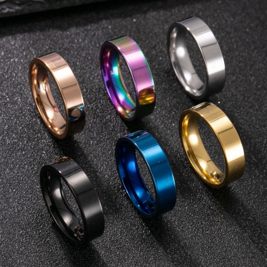 Bild von Großhandel Frauen Geschenk Glänzend Uneinstellbar Ring, Bunt 304 Edelstahl, Vakuumbeschichtung Exquisit Stilvoll Schmuckbedarf, 1 Stück