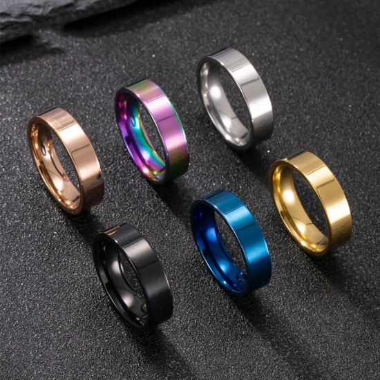 Bild von Großhandel Frauen Geschenk Glänzend Uneinstellbar Ring, Bunt 304 Edelstahl, Vakuumbeschichtung Exquisit Stilvoll Schmuckbedarf, 1 Stück