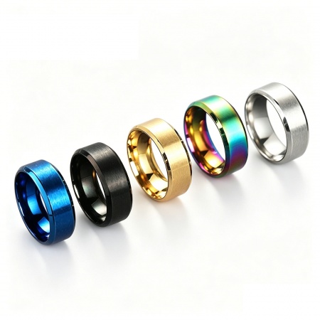 Picture of Wholesale Women's Gift Matte Unadjustable Rings, Multicolor 304 Stainless Steel, Vacuum Plating Exquisite Stylish Jewelry Supply, 1 Piece