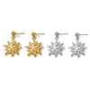 Picture of Wholesale Exquisite Stylish Ear Post Stud Earrings, Flower Multicolor 304 Stainless Steel, Women's Eco-friendly PVD Gift Jewelry Supply, 3.5cm x 2.3cm