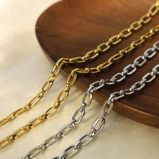 Picture of Wholesale Link Cable Chain Necklace, Multicolor 304 Stainless Steel, Women's Eco-friendly PVD Simple Stylish Gift Jewelry For Retailer, 50cm(19.7") long