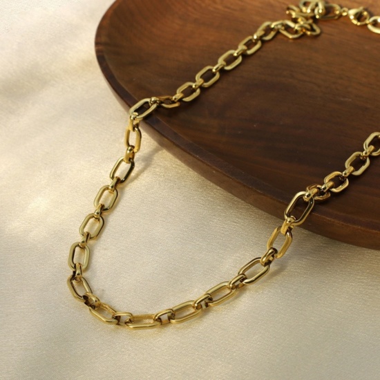 Picture of Wholesale Link Cable Chain Necklace, Multicolor 304 Stainless Steel, Women's Eco-friendly PVD Simple Stylish Gift Jewelry For Retailer, 50cm(19.7") long