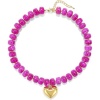 Image de Collier Perlé En Gros Plaqué Or 18K en Acier Inoxydable & Résine, Cœur Multicolore aux Femmes Ethnique Bohême Cadeau Bijoux pour Détaillants 40cm + 5cm long, 1 Pièce