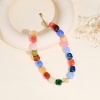 Picture of Wholesale Multicolor Beaded Necklace, 18K Gold Plated Stainless Steel & Resin, Women's Ethnic Bohemia Boho Gift Jewelry For Retailer, 40cm(15.7") + 5cm(2") long