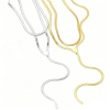 Picture of Wholesale Layered Stackable Necklace Set, Brass Flat Snake Chain, Women's Stylish Hip Hop Gift Jewelry For Retailer, 1 Set ( 2 PCs/Set)